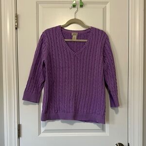 Purple Cable Knit Sweater